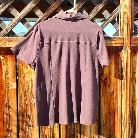 ⭐️Style and Co Brown Button Down Tee - Picture 6 of 7